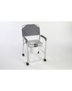 SHOWER CHAIR 21 IN 375LB CASTERS W/BACK